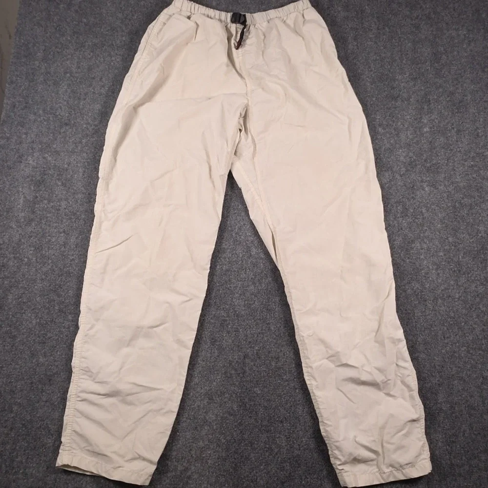Gramicci Pants Mens M (28x33) Beige Belted Elastic Climbing Nylon USA Made READ